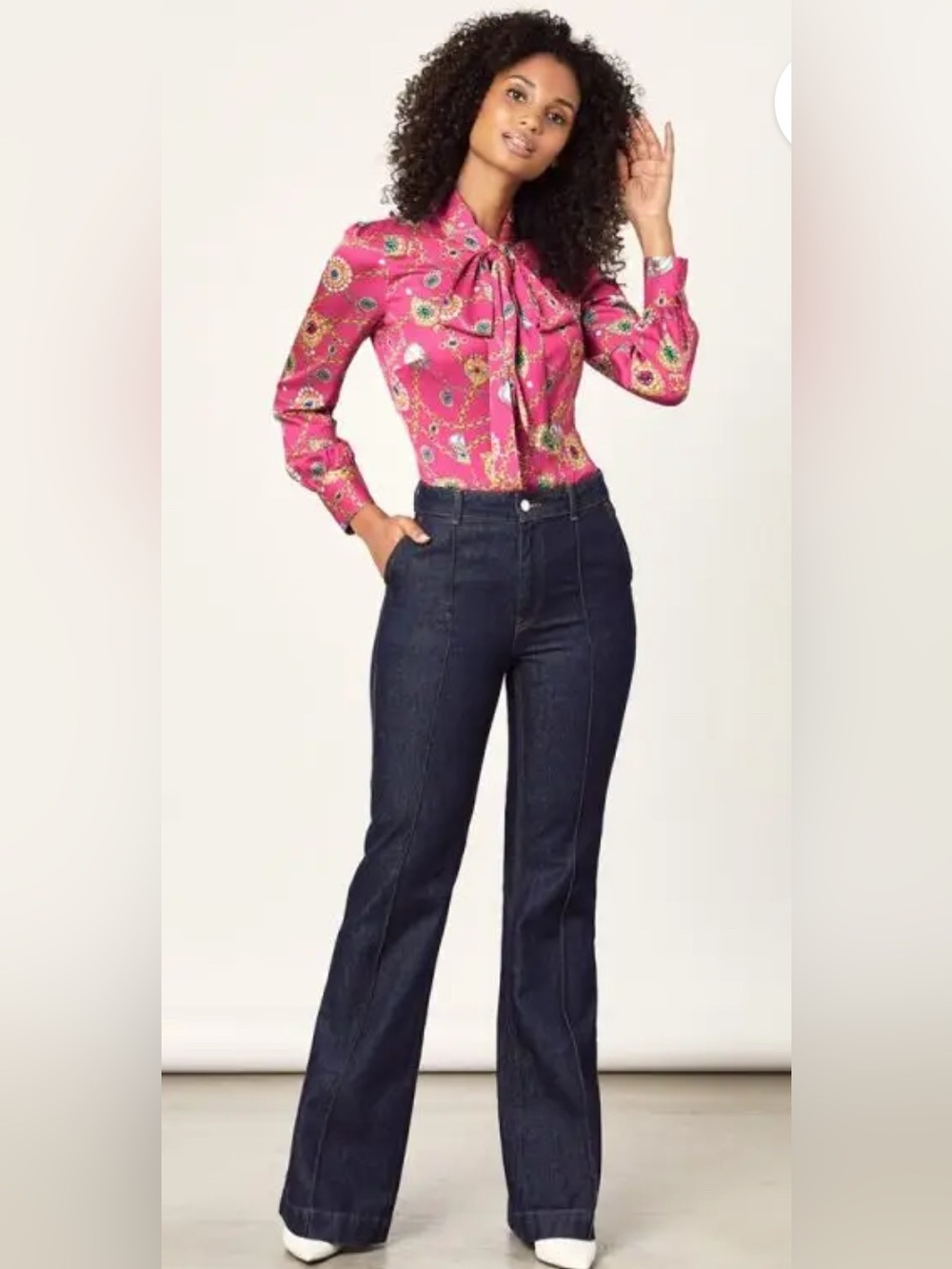 Hawes and Curtis Women Fuchsia Crown Satin Blouse